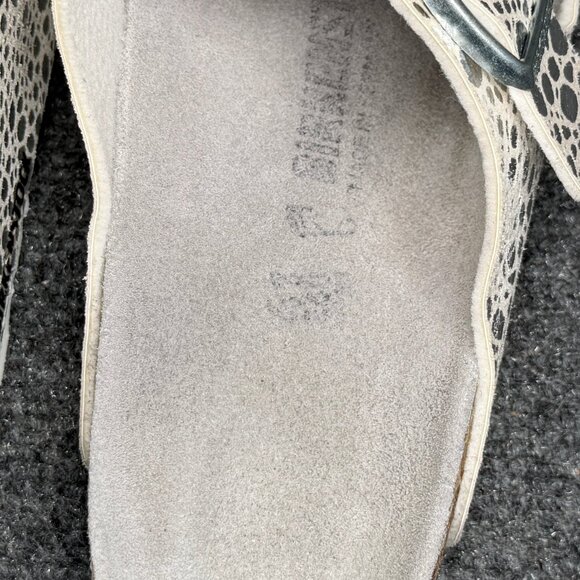 Birkenstock Arizona Sandals Women's Size 10 Silver Grey Buckle Slide Flip Flops - Picture 13 of 13